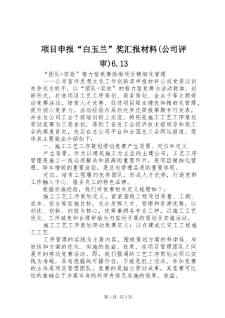 项目申报“白玉兰”奖汇报材料(公司评审)6.13 