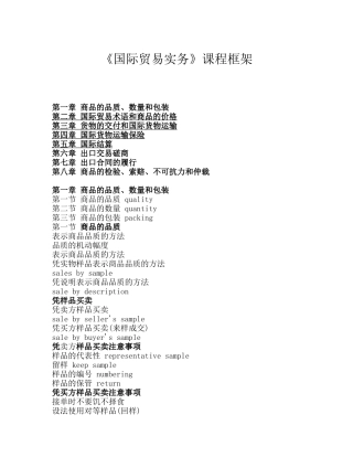 国际贸易实务教学指导