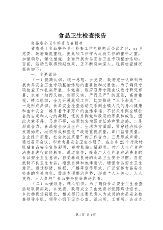 食品卫生检查报告 