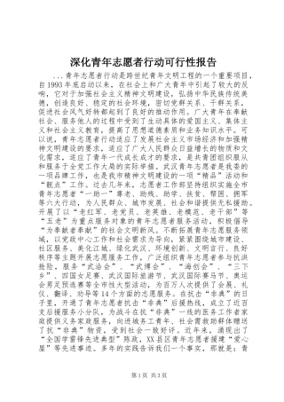 深化青年志愿者行动可行性报告 