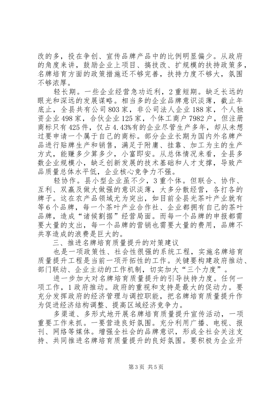 名牌质量提升调研报告 _第3页