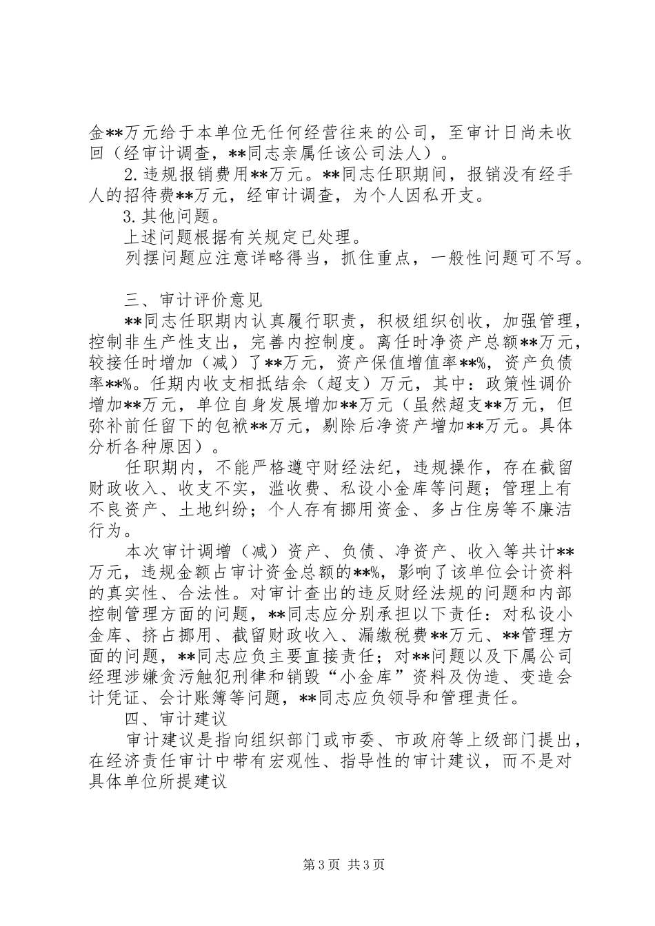 经济责任审计报告模版 _第3页