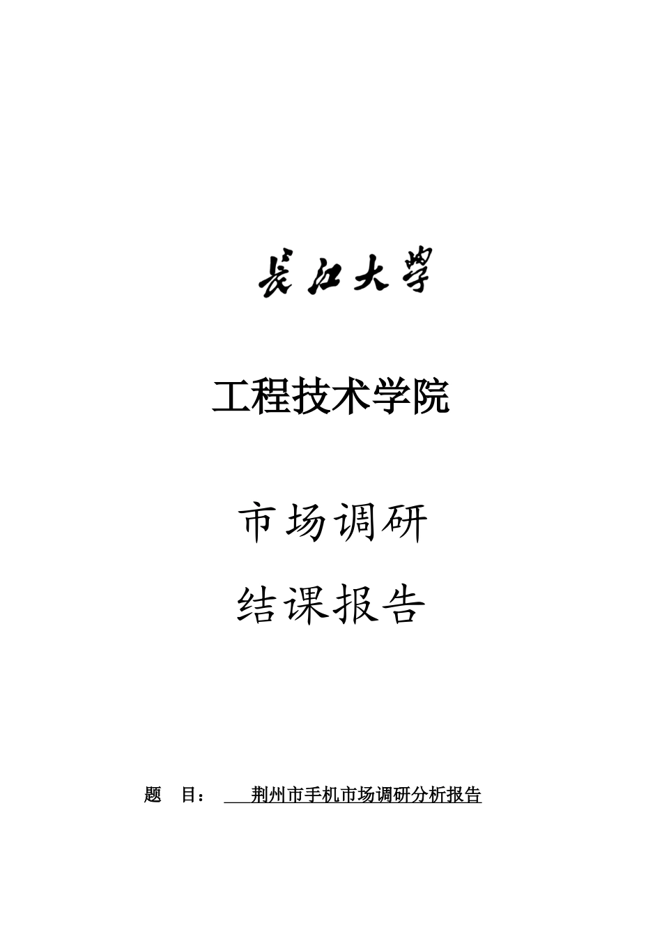 关于荆州市手机市场调研报告_第1页