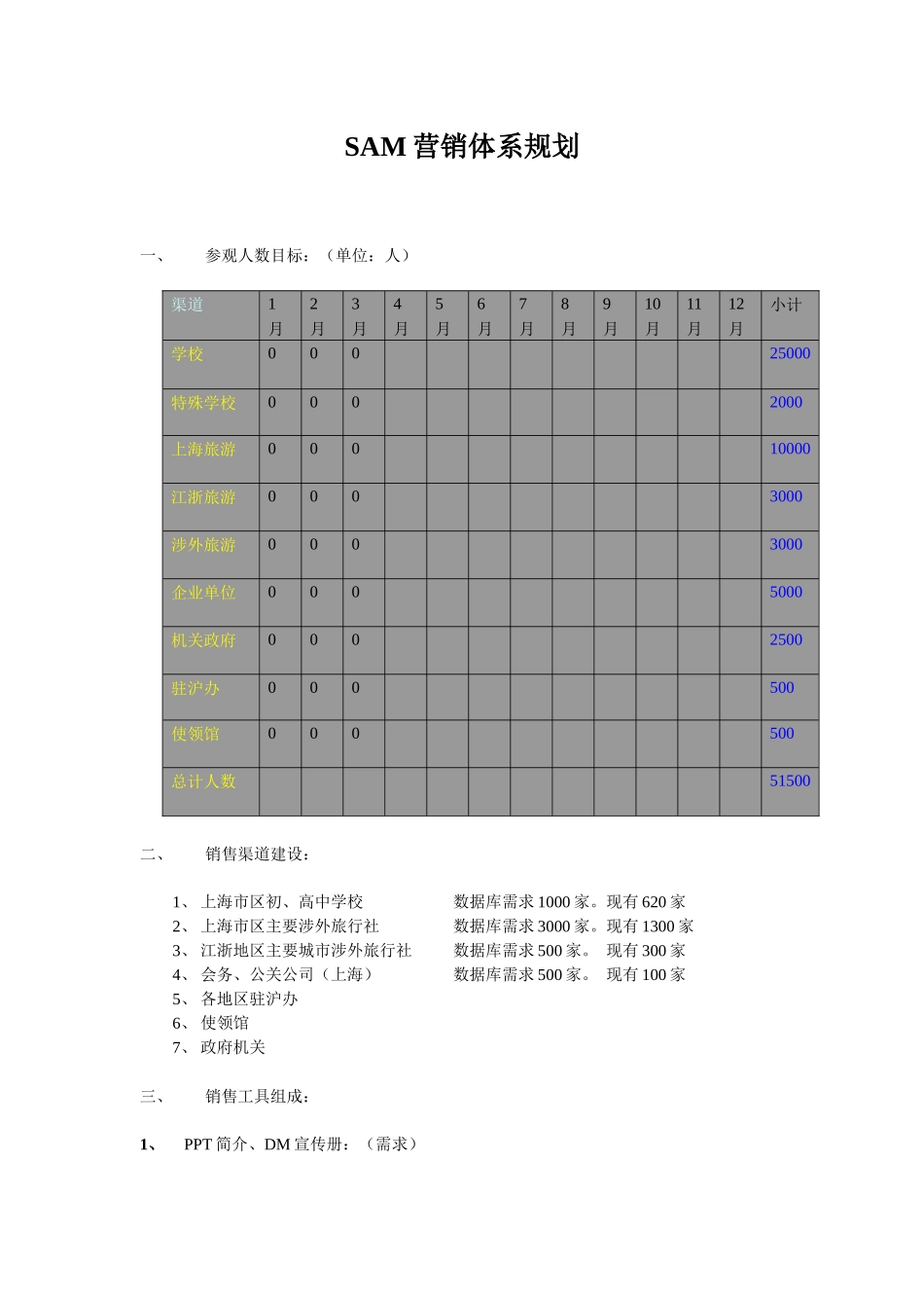 SAM营销体系规划_第1页