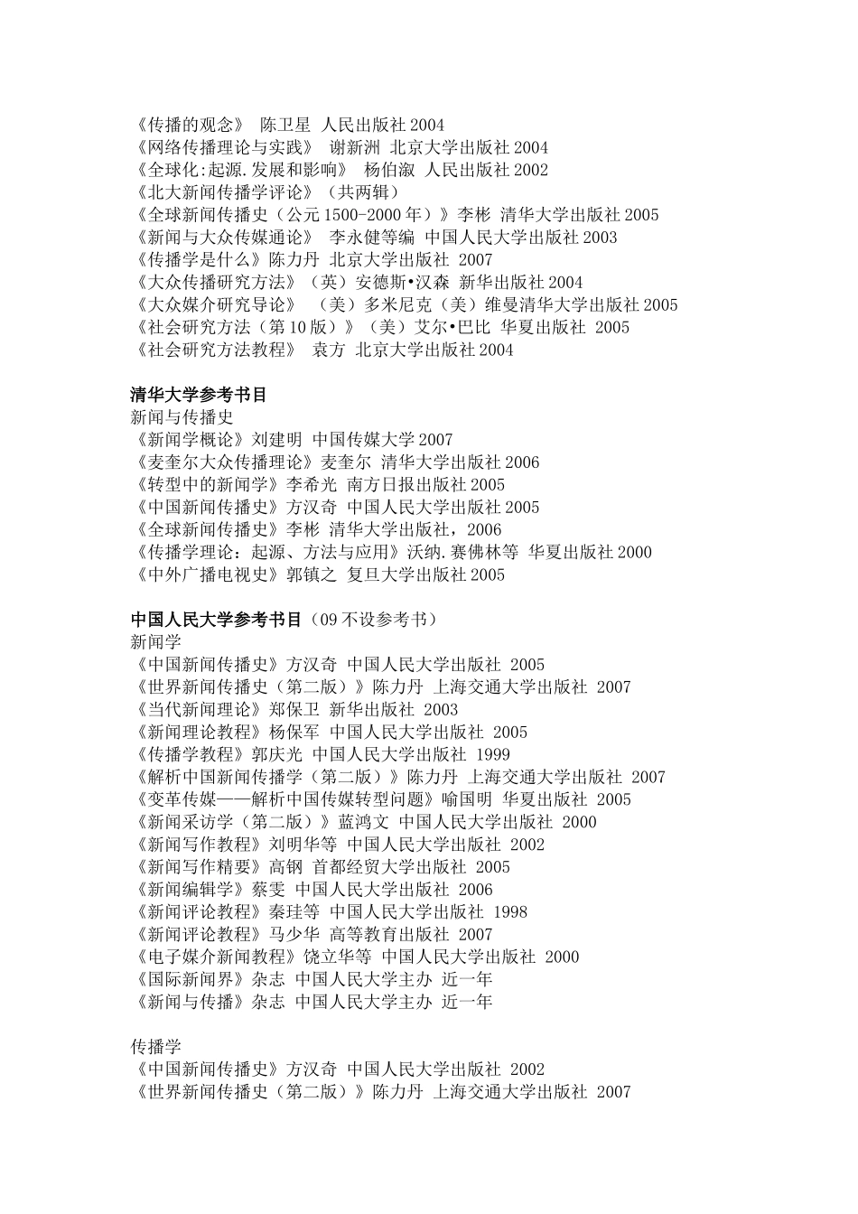 Tcouta全国20所重点院校 新闻传播类考研参考书目大汇总_第2页