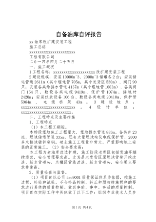 自备油库自评报告 