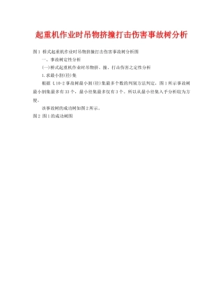 《安全管理》之起重机作业时吊物挤撞打击伤害事故树分析 
