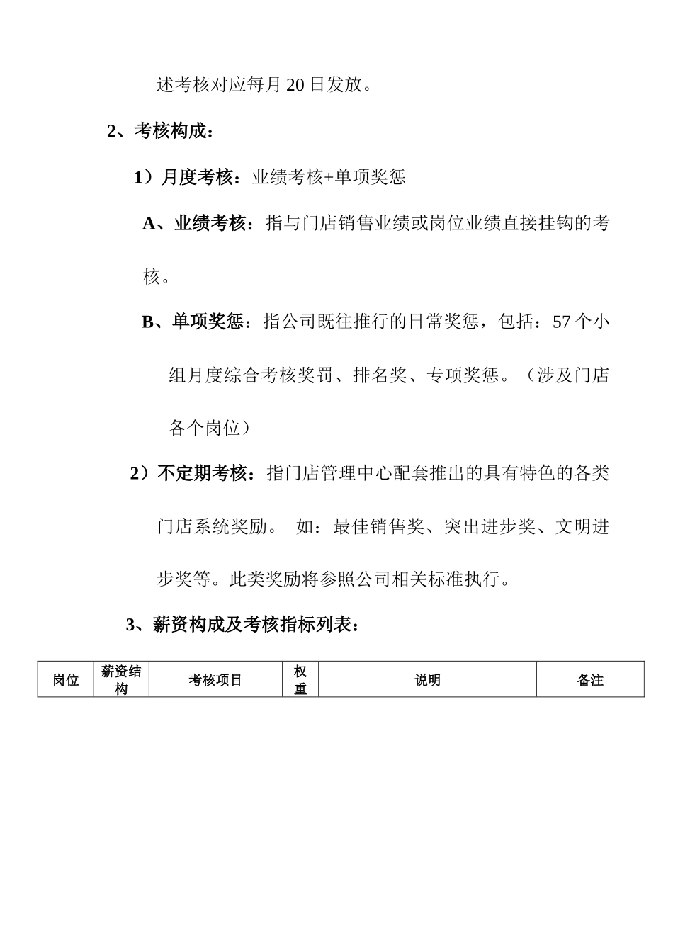 《XX电器门店系统考核方案》试行版_第3页