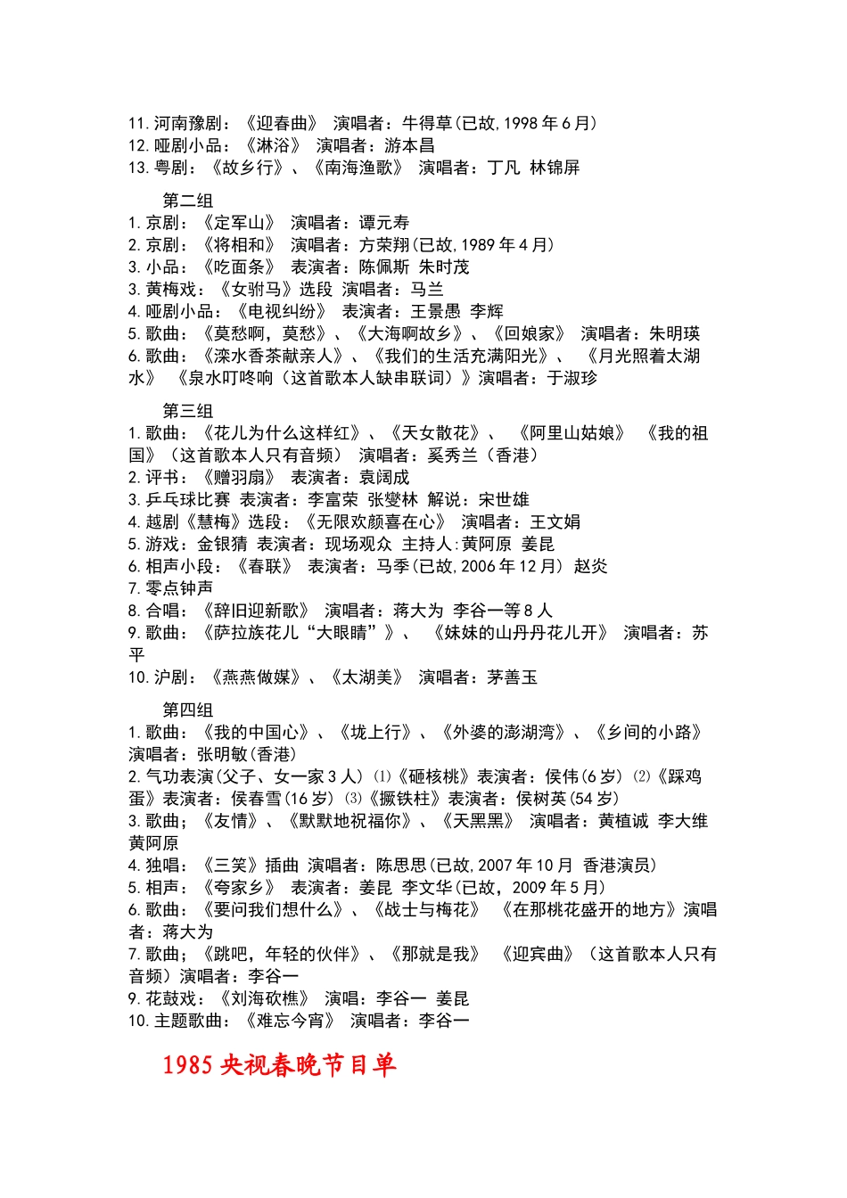 中央电视台1983-XXXX春节联欢晚会节目单大全(56_第3页