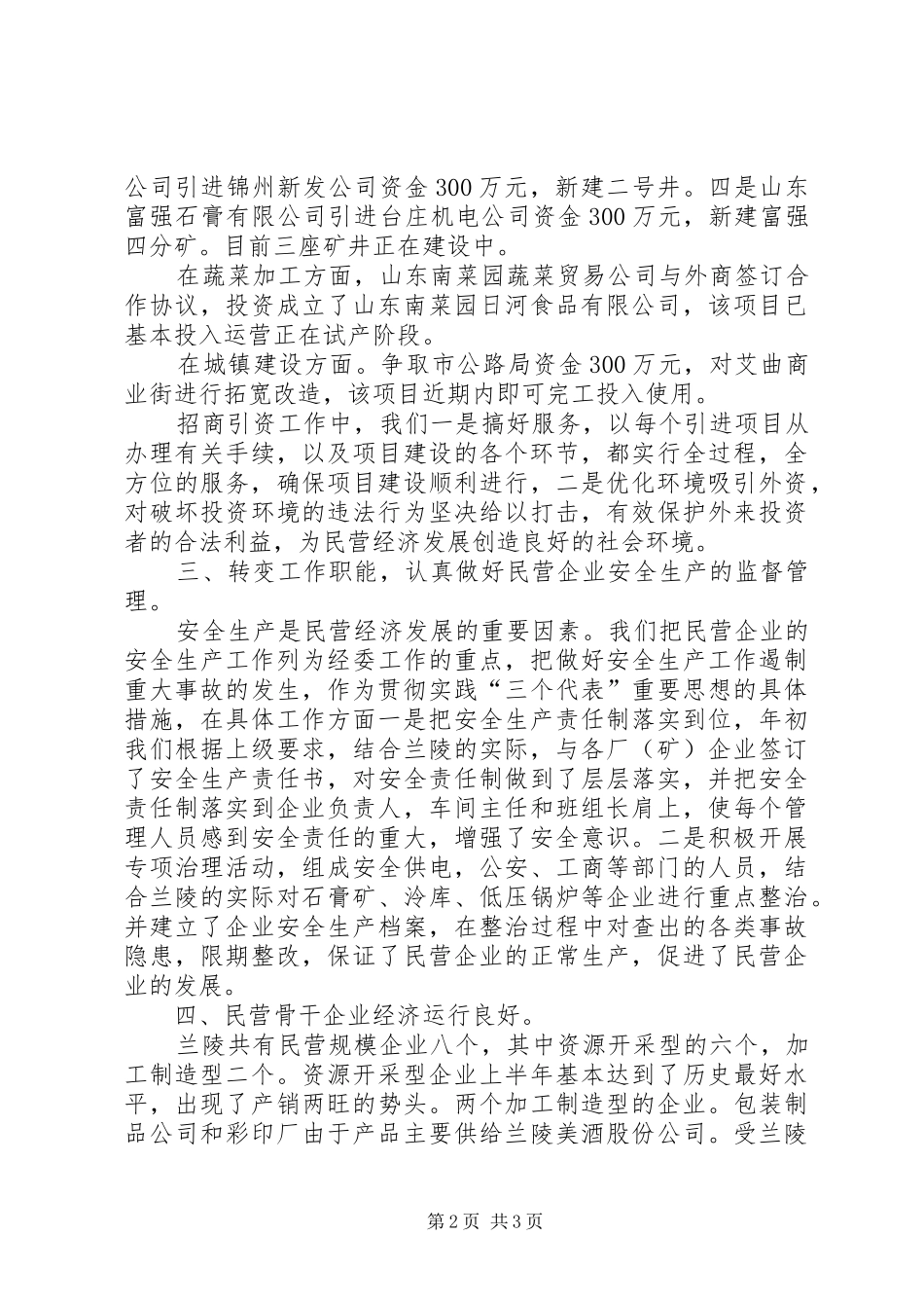 民营经济基本情况汇报材料 _第2页