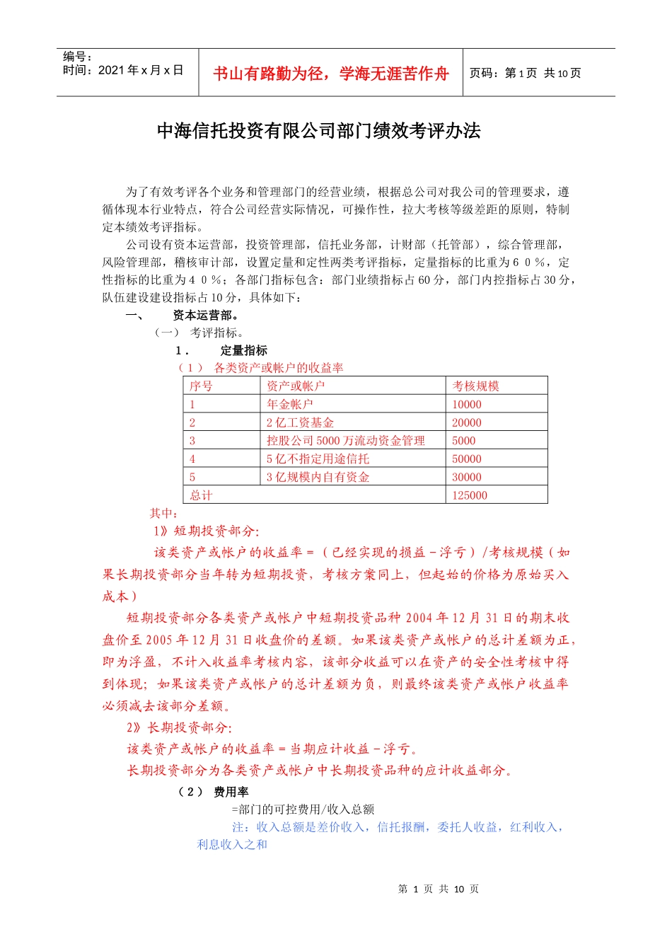 绩效考评指标05726_第1页