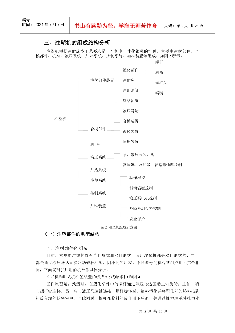 注塑机结构分析及其工作原理_第2页