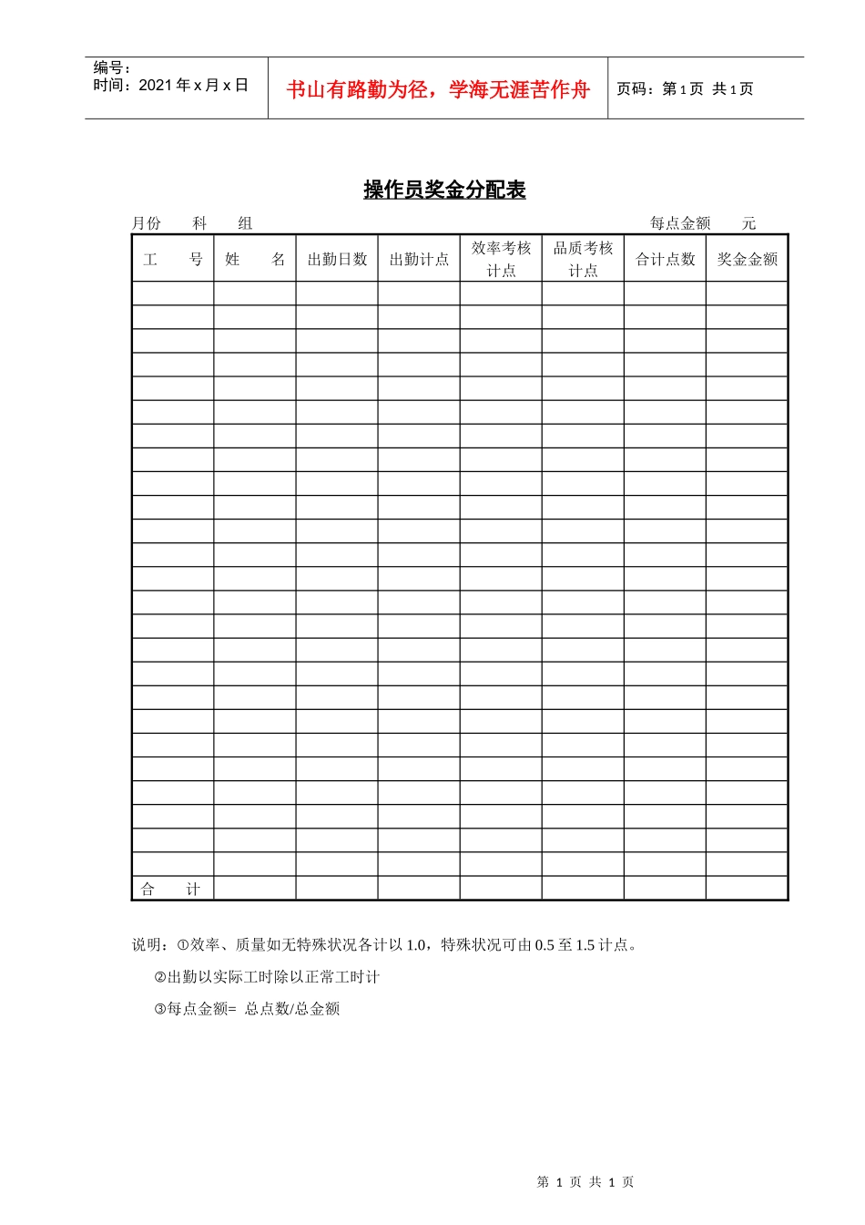 操作员奖金分配表(2)_第1页