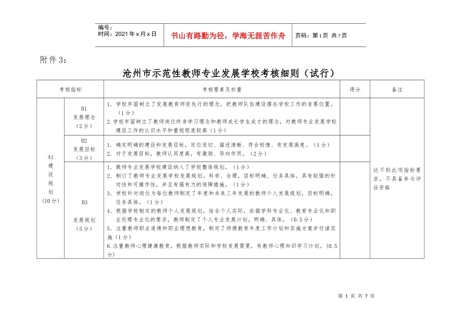 沧州市教师教育考核标准(1)_第1页