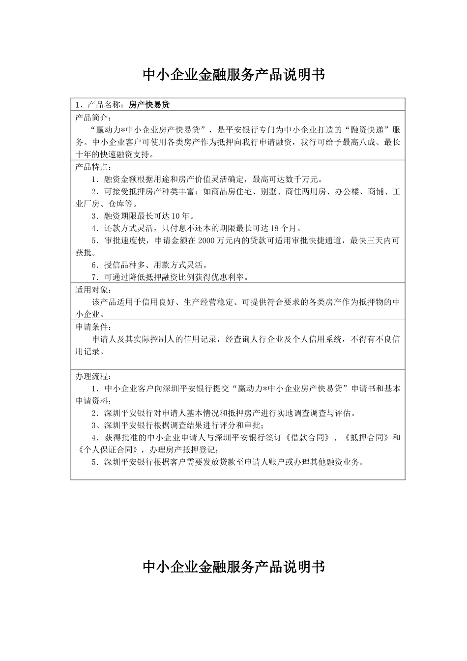 中小企业金融服务产品目录_第2页