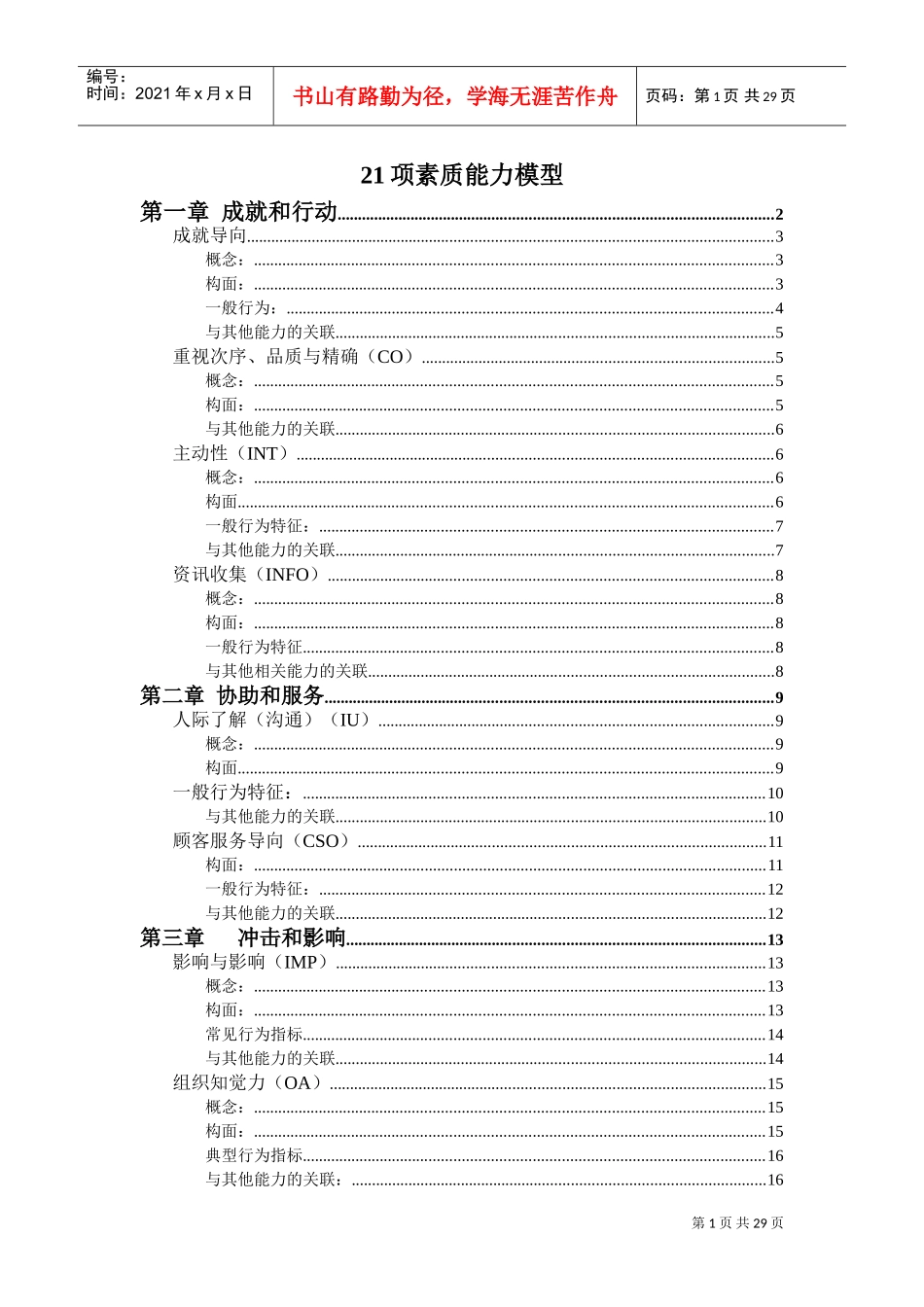 项素质能力模型培训课件_第1页