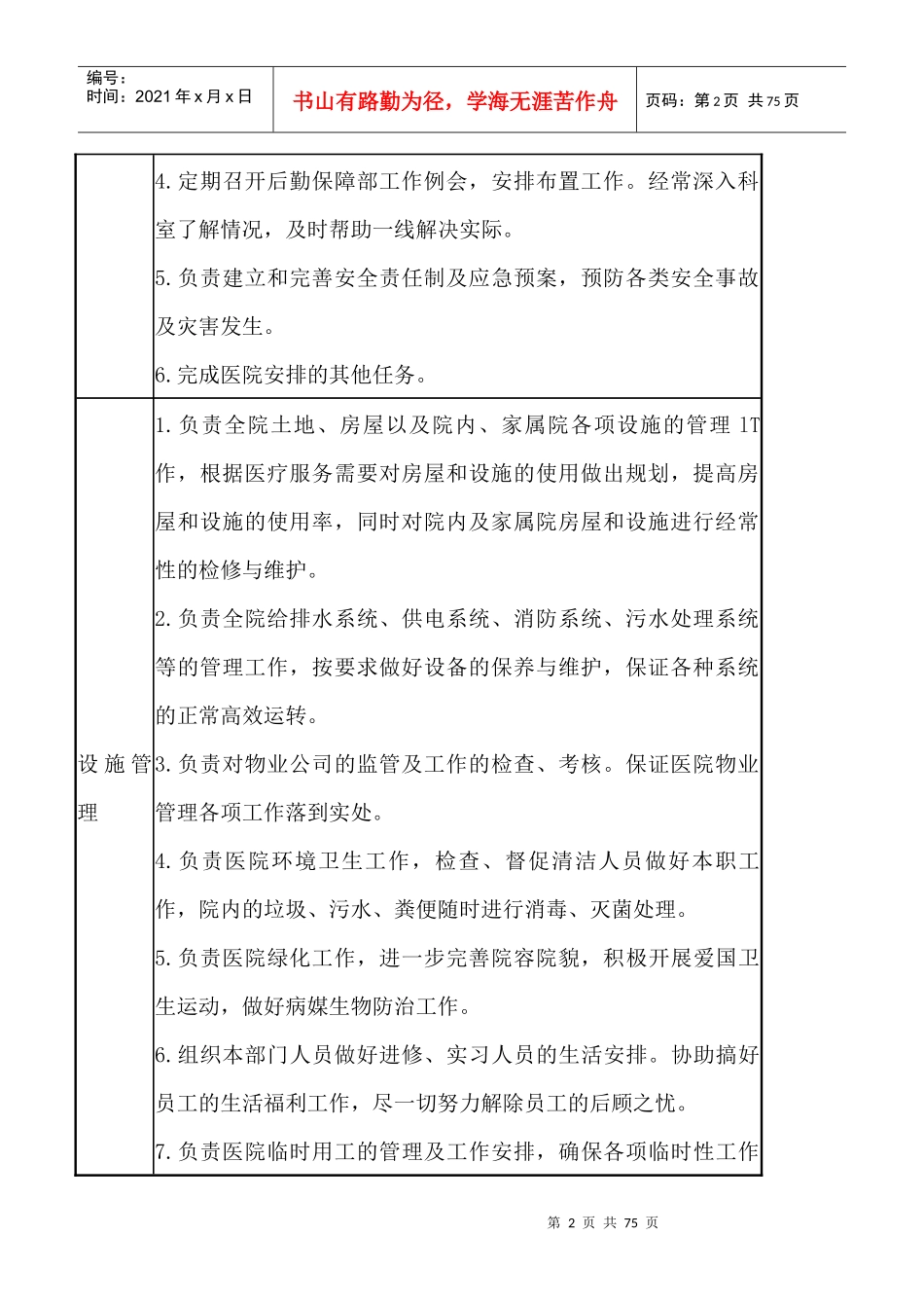 总务科所有岗位说明书_第2页