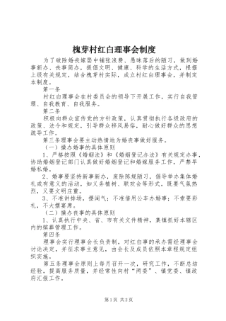 槐芽村红白理事会规章制度