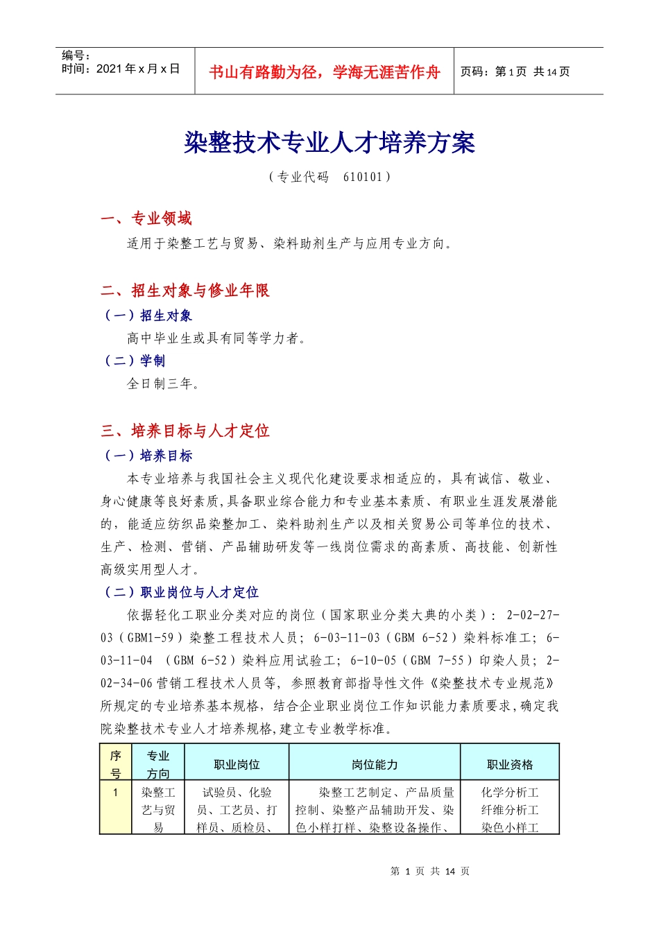 染整岗位及职业要求_第1页