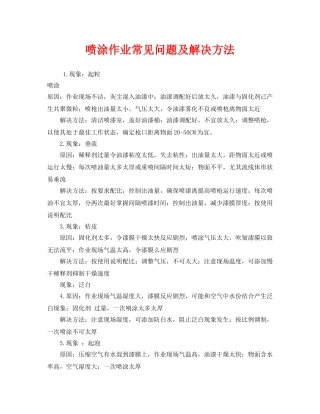 《安全管理》之喷涂作业常见问题及解决方法 
