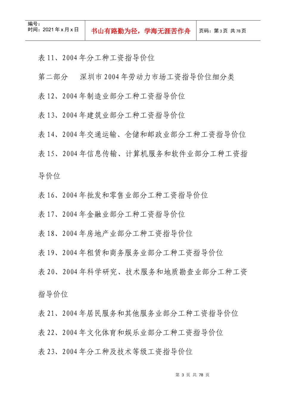 深圳市劳动力市场工资指导价位说明_第3页