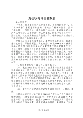 责任状考评自查报告 