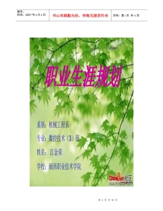 职业生涯规划 文档