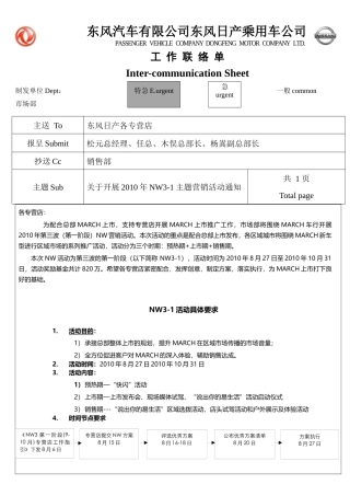 XXXX年东风日产NISSANWEEKEND主题营销活动
