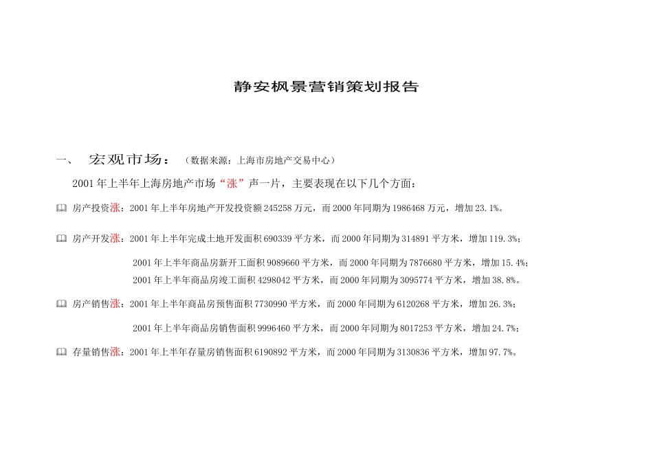 上海静安枫景营销策划报告_第1页