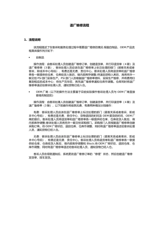 上海震旦家具有限公司SAP实施专案-售后服务（SM）之退厂维修流程