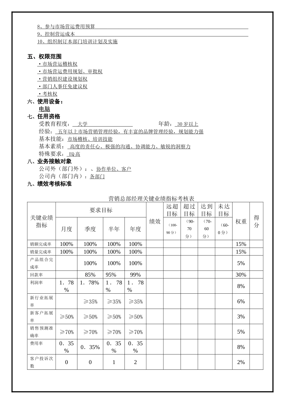 营销总部经理工作分析_第2页