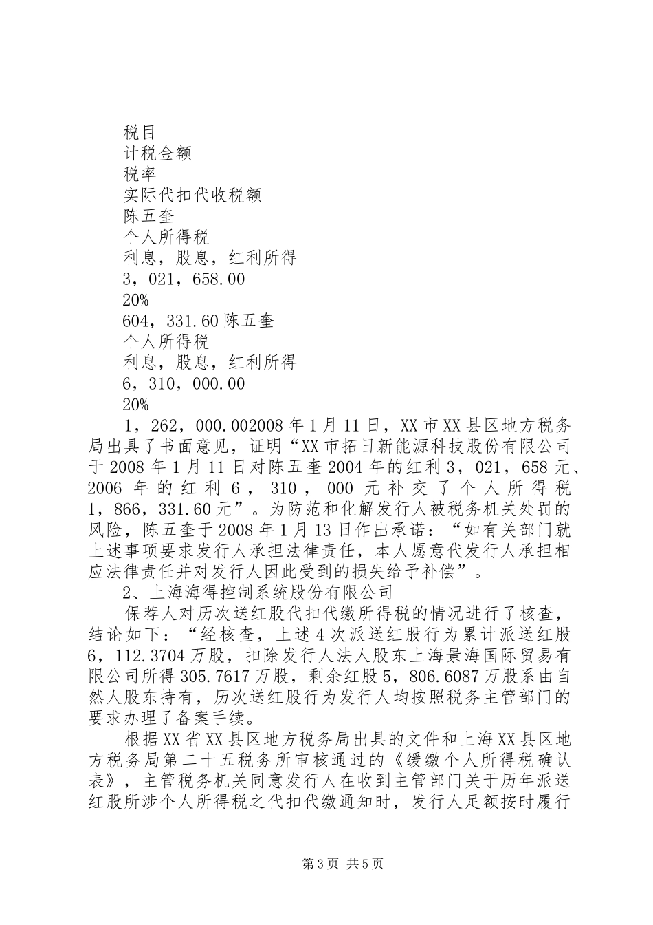 关于报告期内存在“未分配利润”为负数问题的拟发行公司 _第3页