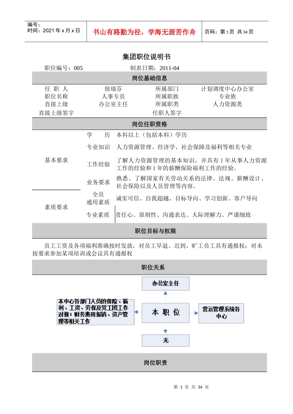 计划调度类职位说明书_第1页