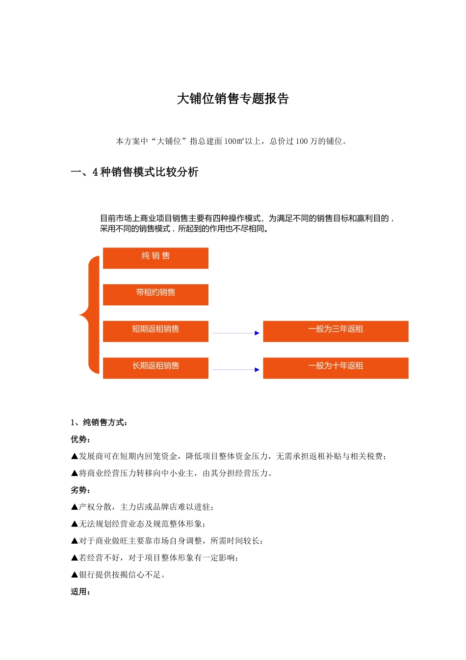 商业地产大铺位销售专题报告_第1页