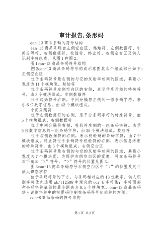 审计报告,条形码 