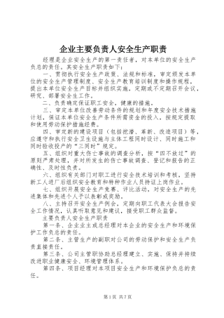 企业主要负责人安全生产职责要求_1