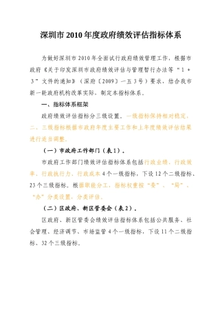 政府绩效评估指标体系
