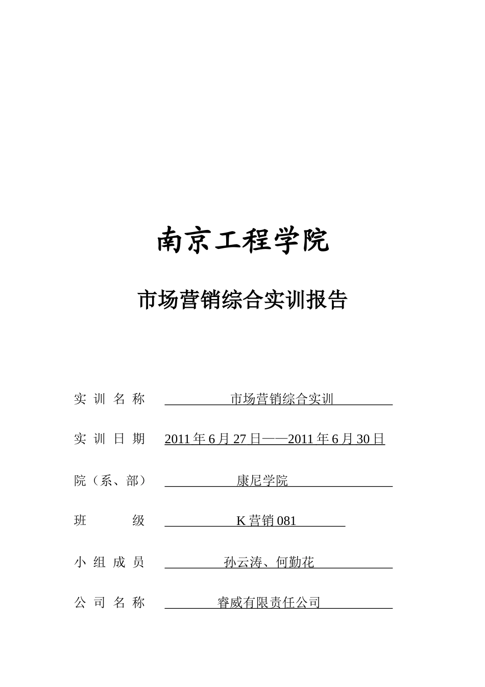 市场营销综合实训报告分析_第1页