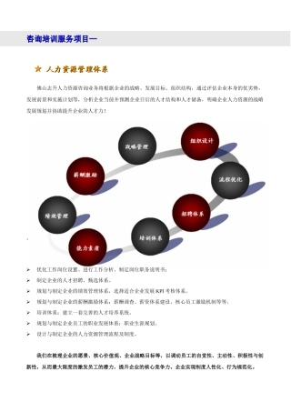 咨询培训服务项目