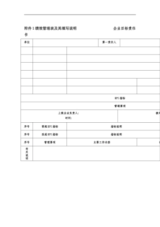 绩效管理表及其填写说明
