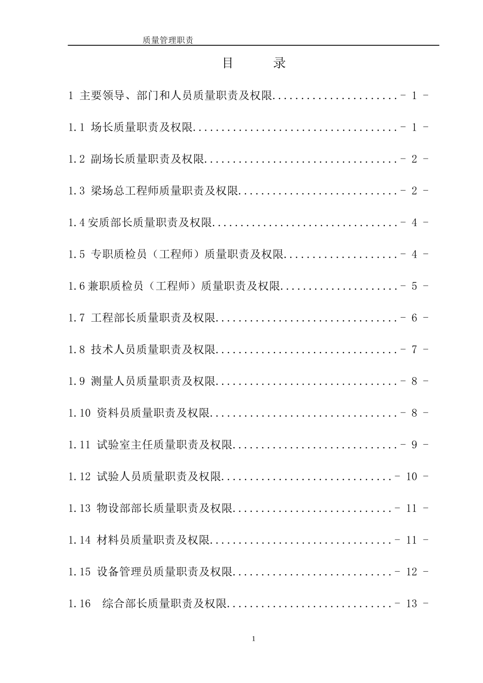 质量管理职责汇编_第1页