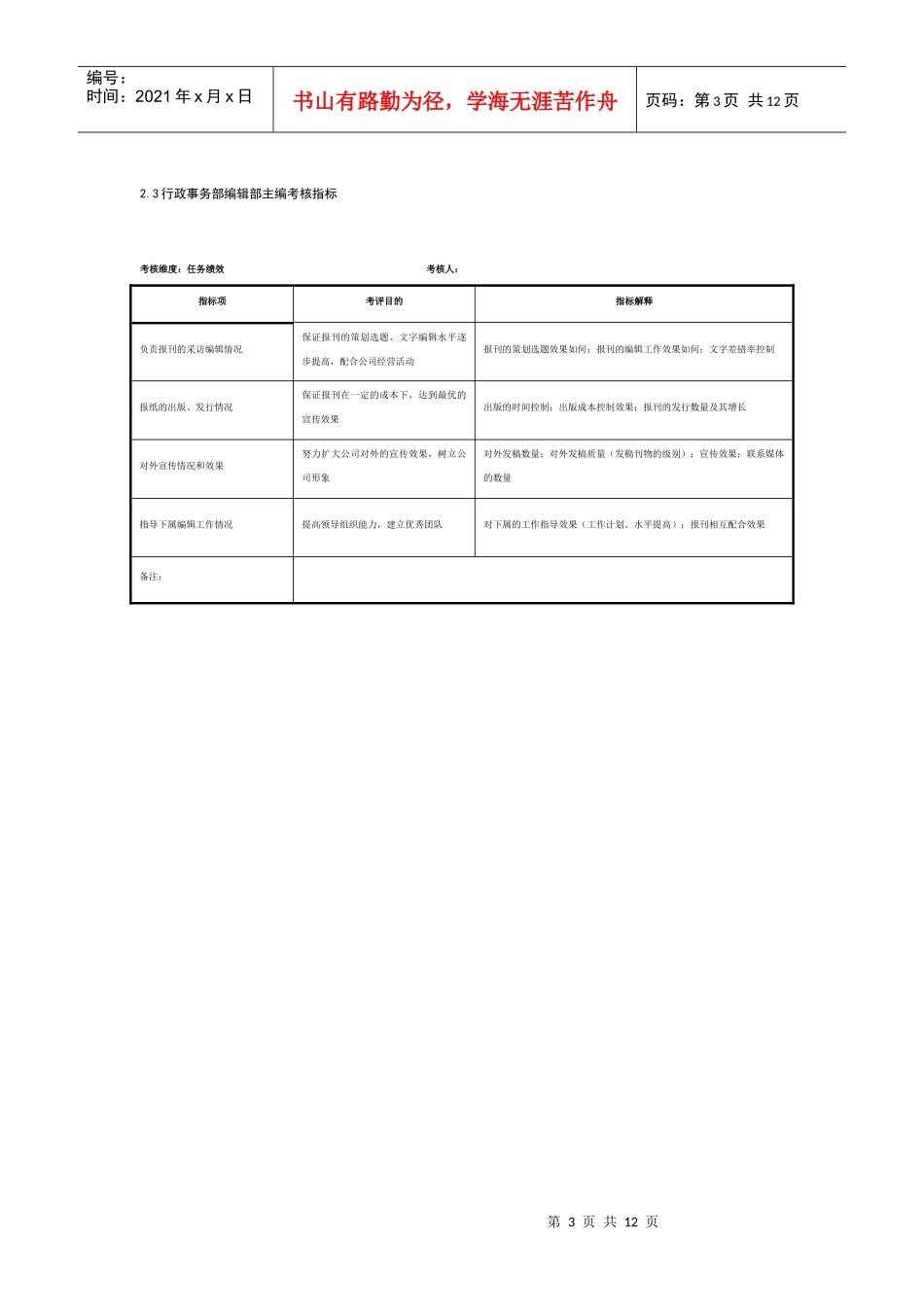 某制鞋企业行政事务部各岗位考核指标_第3页