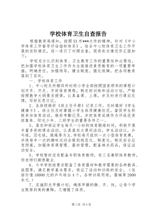 学校体育卫生自查报告 