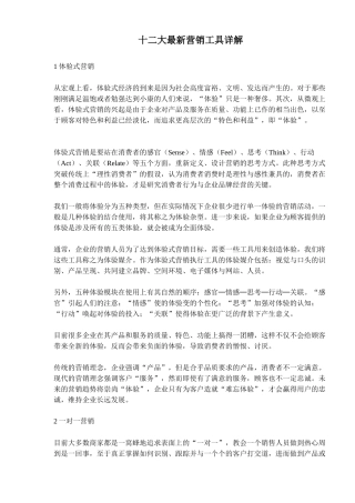 十二大最新营销详解