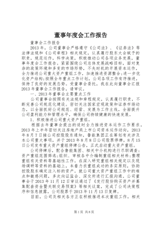 董事年度会工作报告 