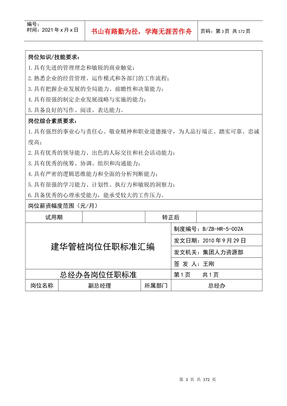 建华管桩岗位任职标准汇编——正文(草案)无薪资_第3页