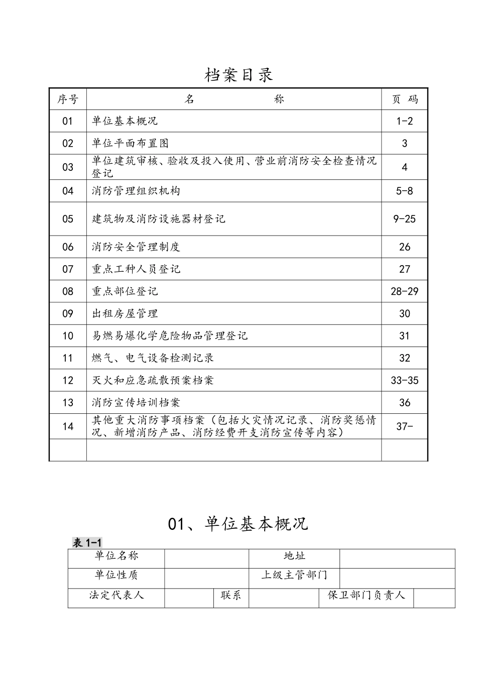 消防安全基本情况档案_第1页