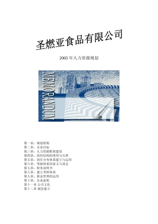 某某食品公司人力资源规划
