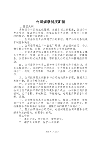 公司规章规章制度汇编  (2)