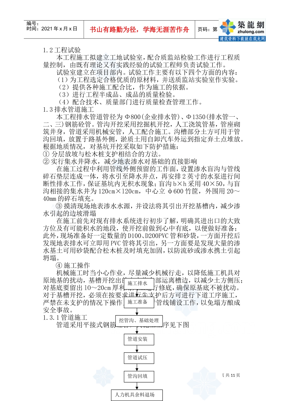 排污管道施工组织方案(DOC18页)_第2页